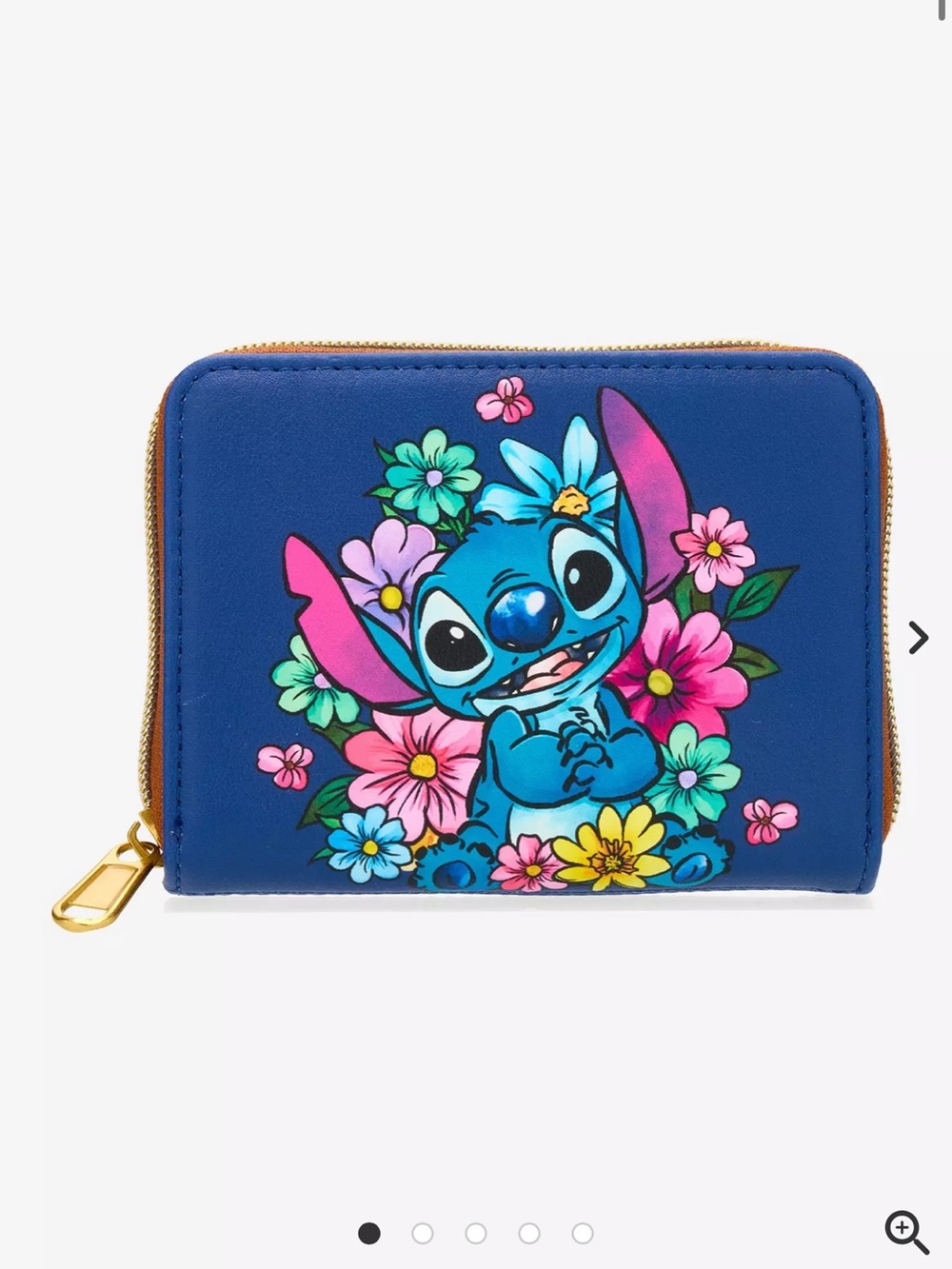 Loungefly Disney Stitch Flowers Mini Zipper Wallet